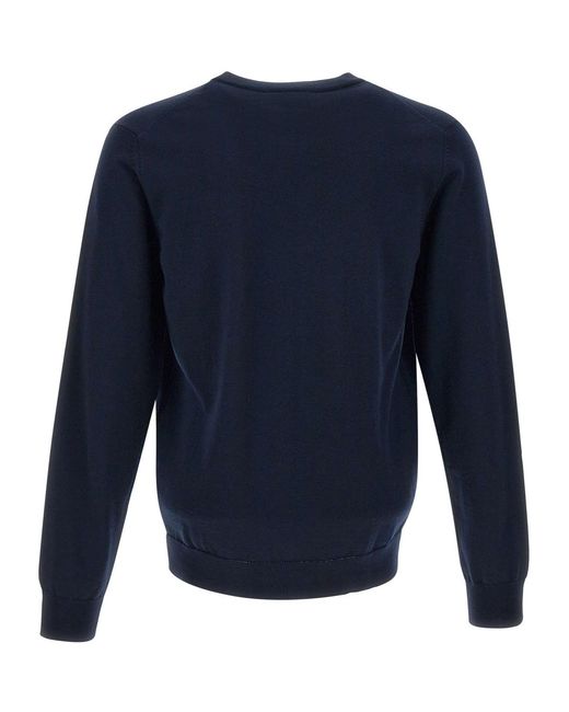 Lacoste Blue Logo Patch Crewneck Knitted Jumper for men