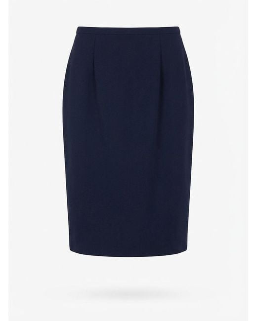 Max Mara Blue Zippered Skirt