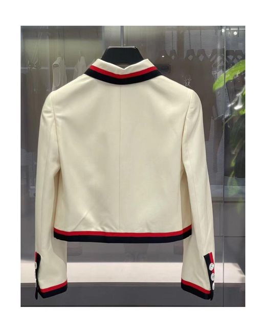 Miu Miu Natural Single-Breasted Panama Silk Jacket