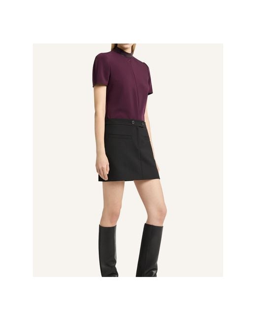 Courreges Purple Heritage Vinyl-Collar Logo-Patch Blouse