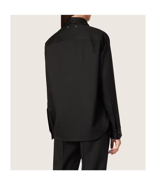 Golden Goose Deluxe Brand Black Floral Bead-Embellished Shirt