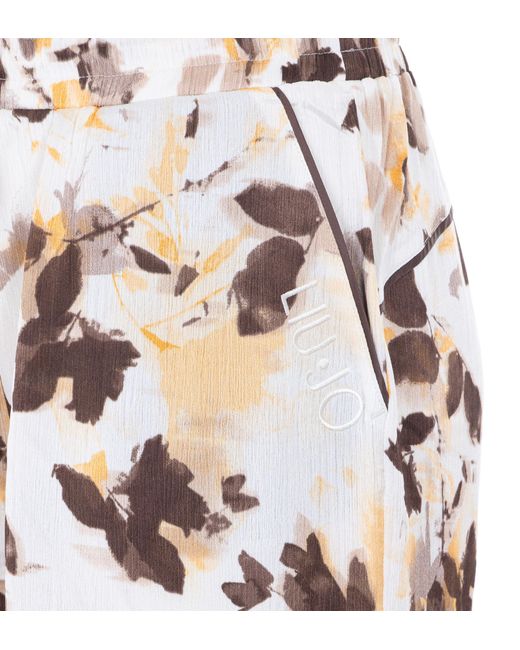 Liu Jo White Drawstring Wide Leg Trousers