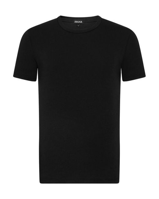 Zegna Black Short Sleeve Crewneck T-Shirt for men