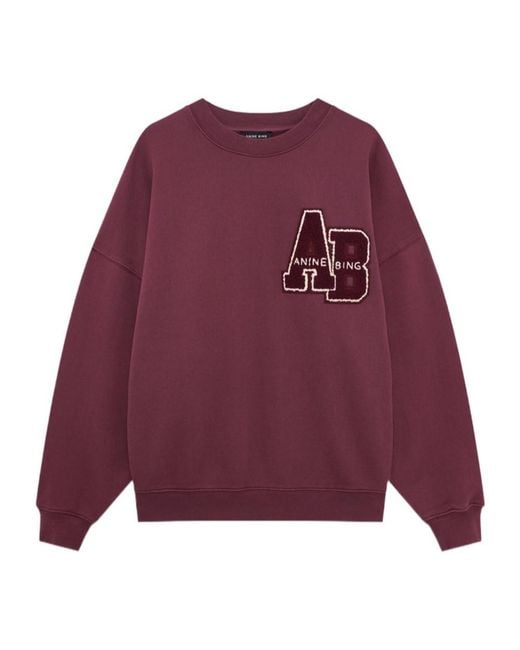 Anine Bing Purple Miles Sweatshirt Letterman