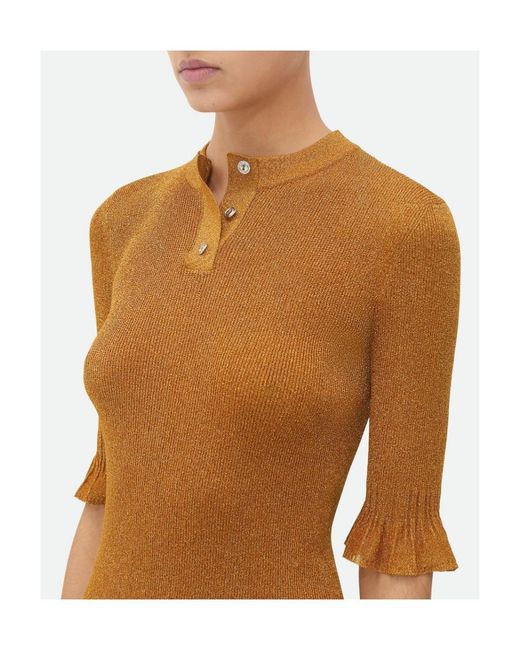 Bottega Veneta Brown And Ribbed Sweater