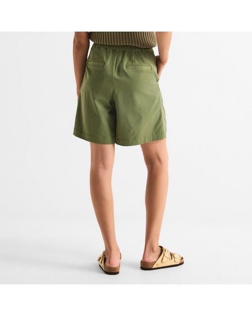 Varley Green Twill Cotton Shorts