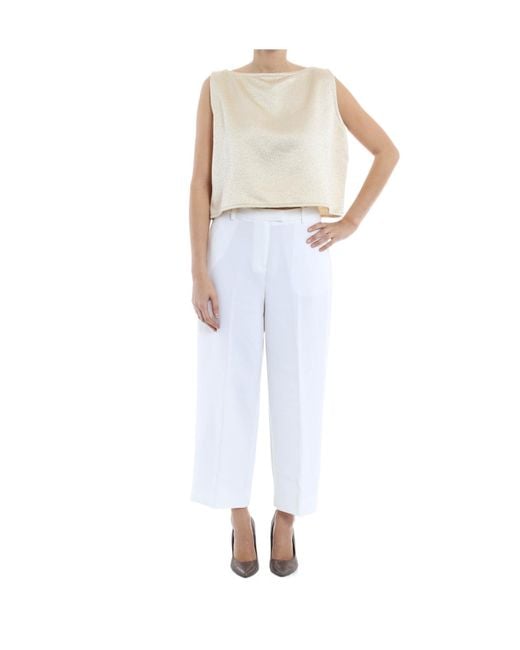 Michael Kors White Michael Wide-Leg Tailored Pants