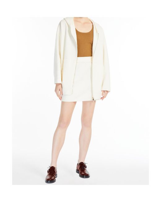 Max Mara White Zip-Up Hooded Jacket
