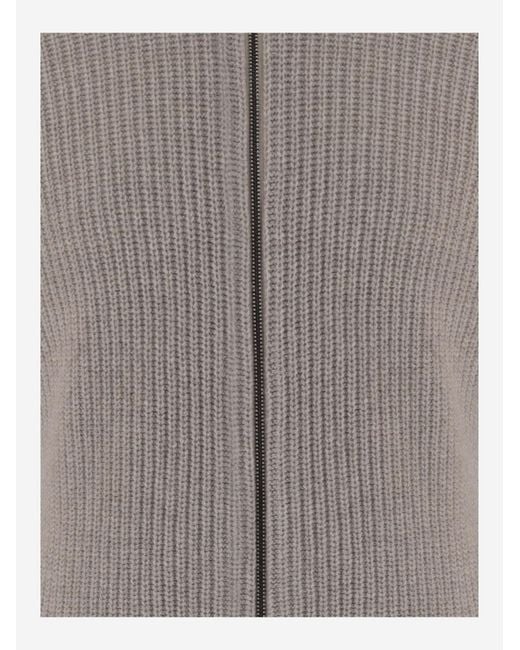 Tagliatore Gray Long-Sleeve Knit Cardigan for men
