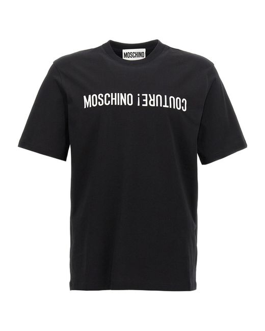 Moschino Black Logo Embroidery T-Shirt for men