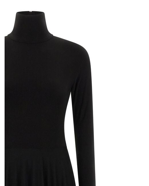 Norma Kamali Black Long Sleeve Turtleneck Dress
