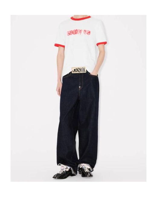 KENZO White Words' Slim T-Shirt for men