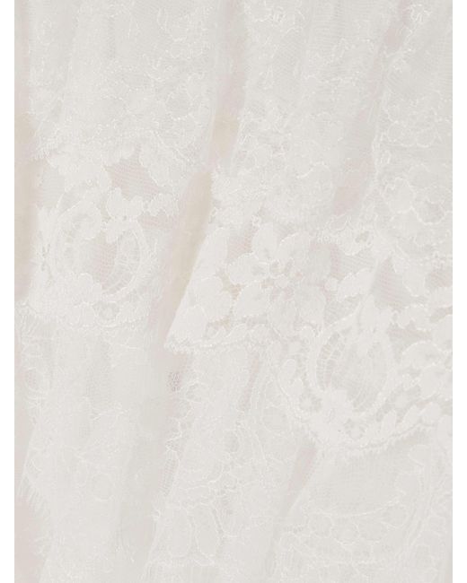 Chloé White Long-Sleeved Lace Shirt