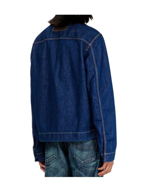 DIESEL Blue D-Rohe Contrast-Stitch Denim Jacket for men