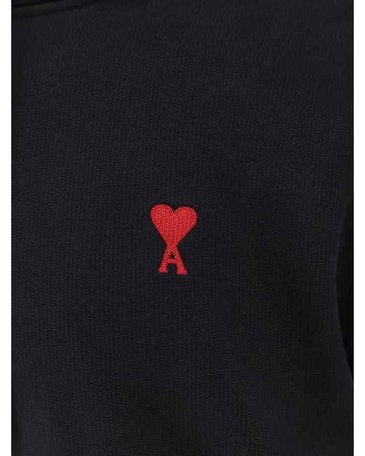 AMI Blue Ami De Coeur Drawstring Hoodie for men