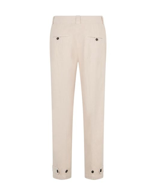 Peserico White Classic Straight-Leg Pants