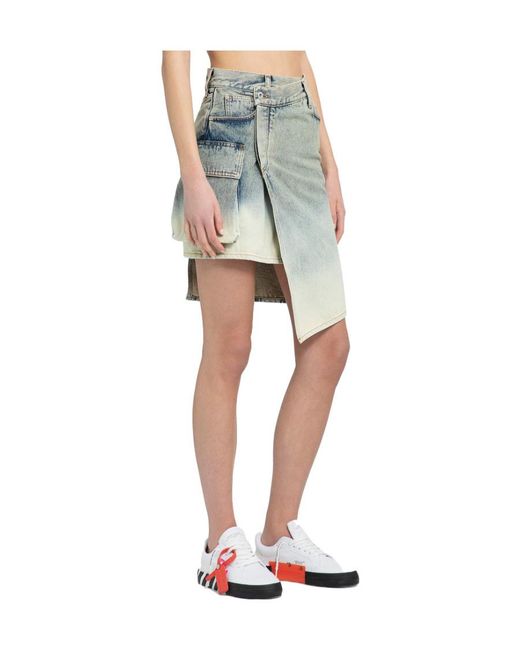 Off-White c/o Virgil Abloh Blue Asymmetric Denim Skirt