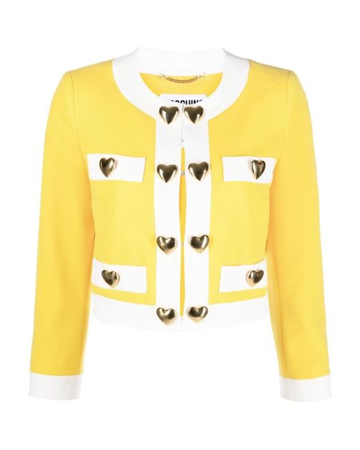 Moschino Metallic Round-Collar Casual Jacket