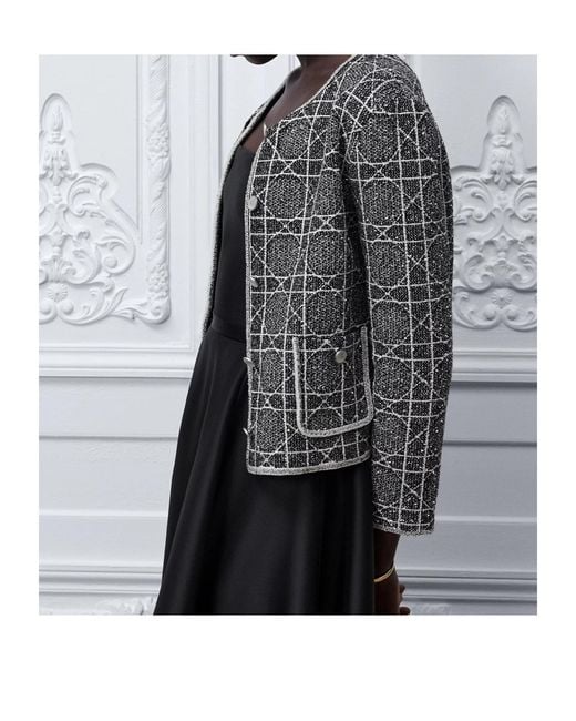 Dior Black Macrocannage Cropped Jacket
