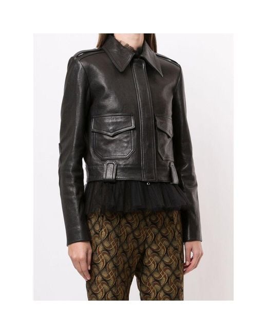 Khaite Black Cordelia Long-Sleeved Leather Jacket