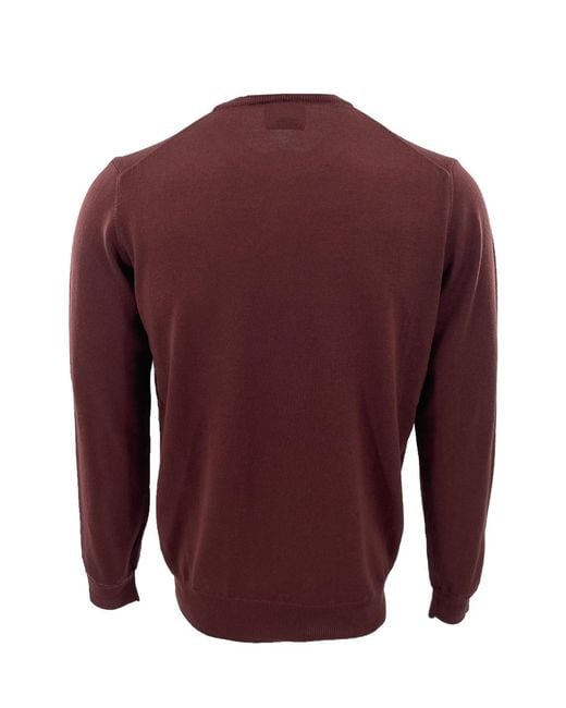 Armani Collezioni Red Round-Neck Long-Sleeved Sweater for men