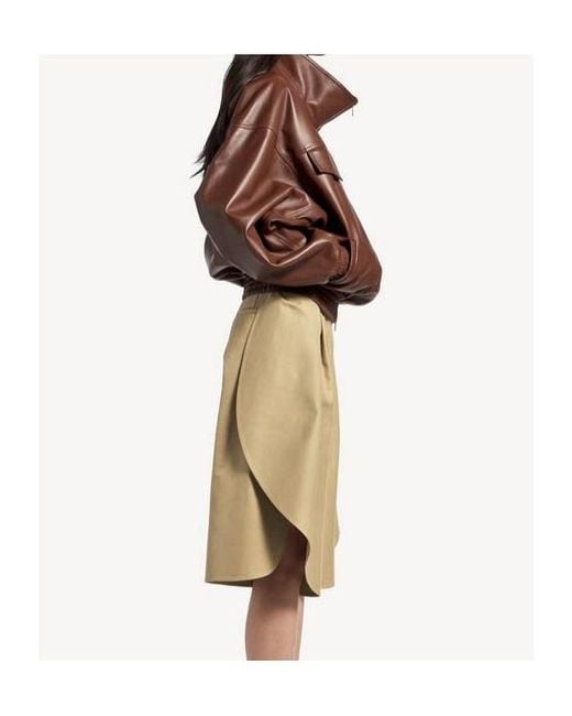 Balenciaga Brown Oversized Cropped Leather Jacket