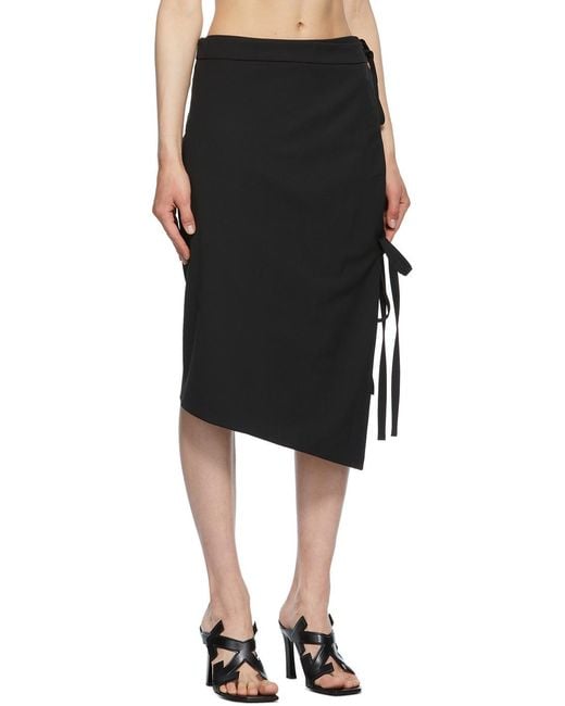 Off-White c/o Virgil Abloh Black Tie-Fastening Asymmetric Skirt