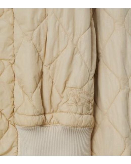 Burberry Natural Quilted Buttoned Bomber Jacket
