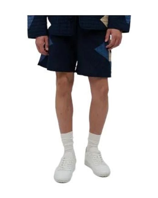 A.P.C. Blue Elasticated-Waistband Quilted Shorts for men