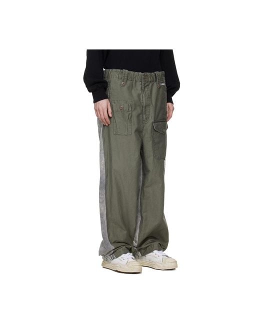 Maison Mihara Yasuhiro Green Patch-Pocket Cargo Pants for men
