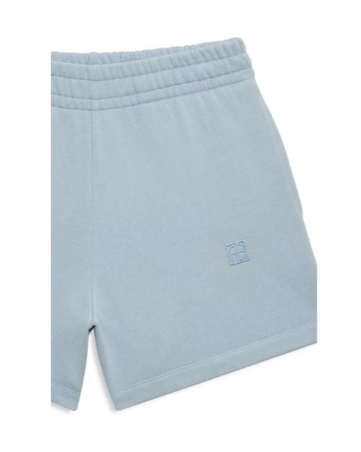 Anine Bing Blue Framed Monogram Kam Shorts
