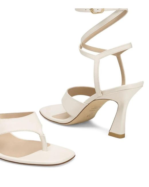 Stuart Weitzman White Vinnie Wrap Thong 85