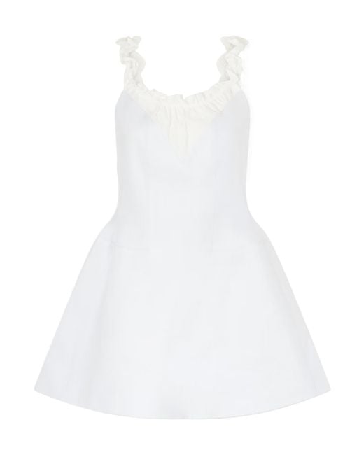 ShuShu/Tong White Pleated Mini Dress