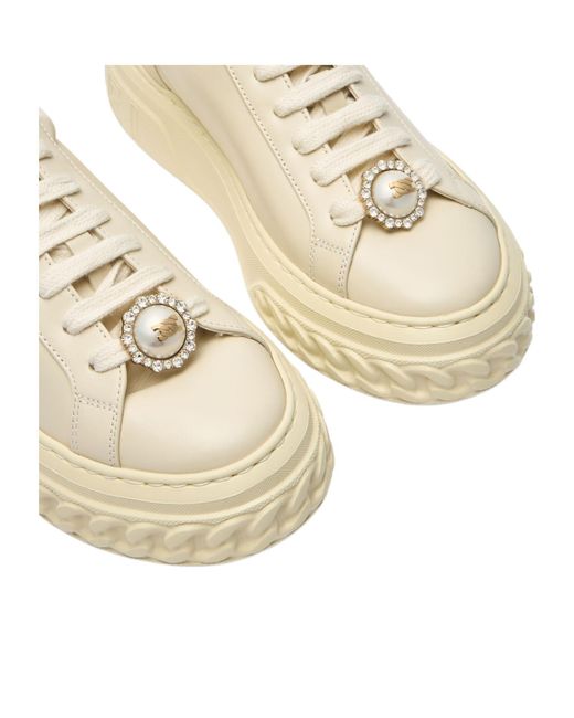 Casadei Natural Off Road Pearl Low-Top Sneakers