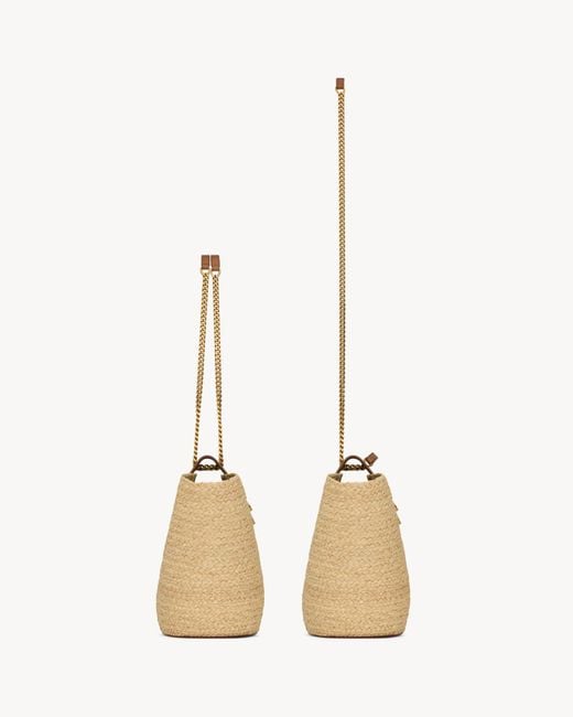 Saint Laurent Natural Manon Logo Plaque Shoulder Bag