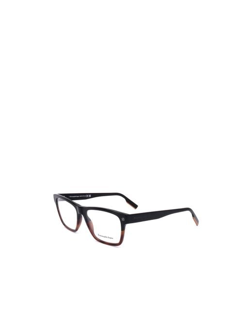 Zegna White Rectangle Frame Glasses for men