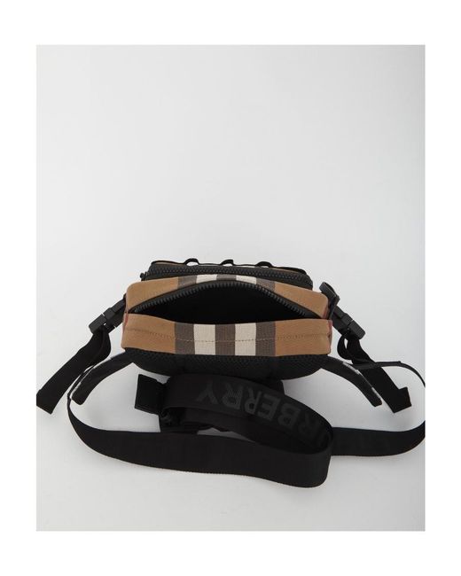 Burberry Black Paddy Checked Belt Bag for men