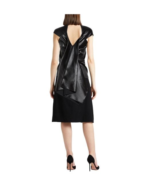 Sportmax Black Satin-Finish High-Neck Sleeveless Top