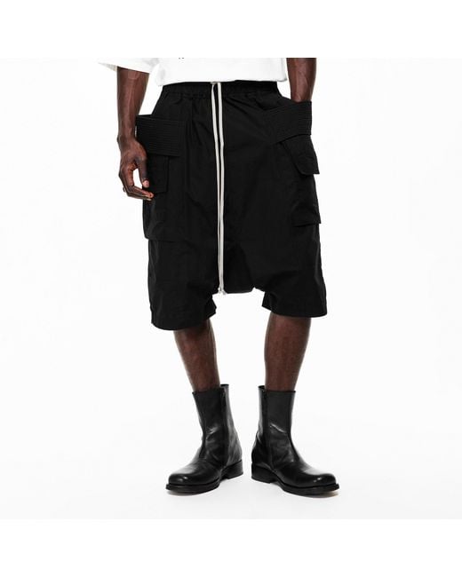 Rick Owens Black Drawstring Athletic Shorts for men