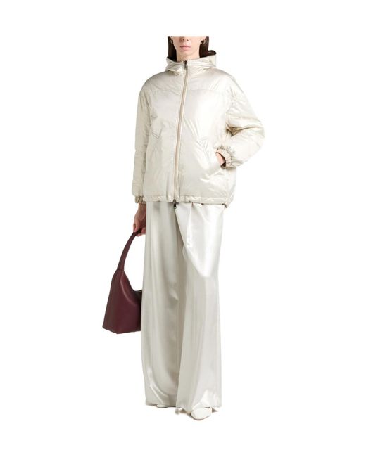 Brunello Cucinelli White Puffer Jackets