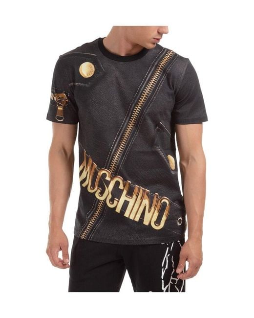 Moschino Black Logo Colour-Block T-Shirt for men