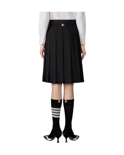 Thom Browne Black Super 120's Twill Pleated Skirt