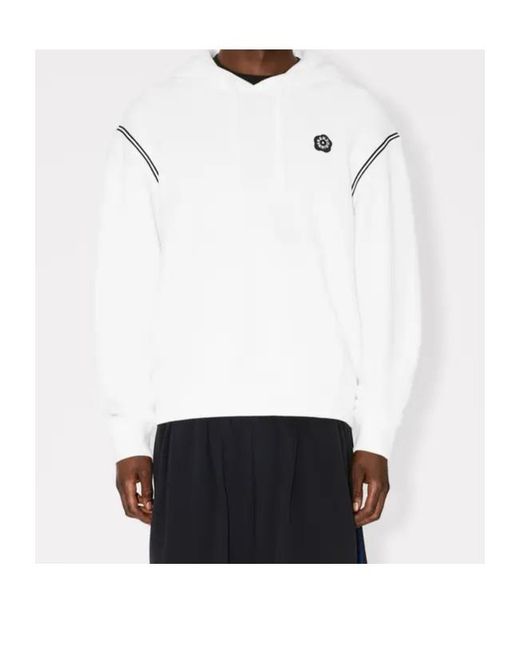 KENZO White 'Boke Flower 2.0' Embroidered Hoodie for men