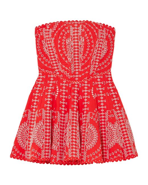 Charo Ruiz Red Cotton-Blend Mini Dress
