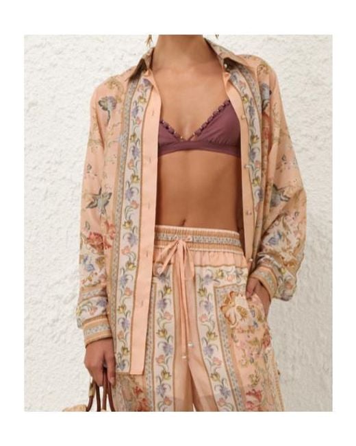 Zimmermann Brown Roselight Relaxed Print Top