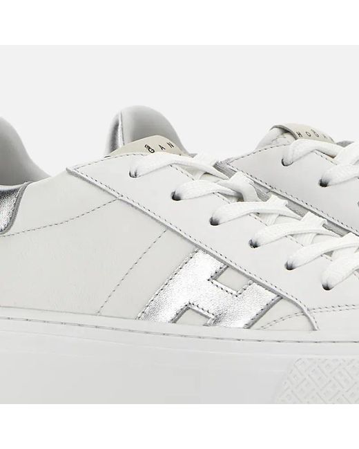 Hogan White Crosswind Lace-Up Sneakers