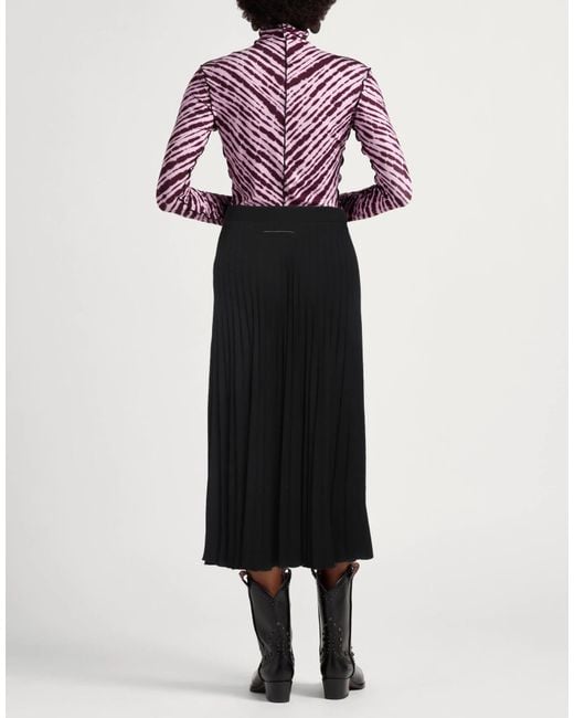 MM6 by Maison Margiela Black Solid Color Pleated Skirt