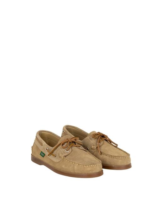 Paraboot Brown Suede Boat Shoes for men