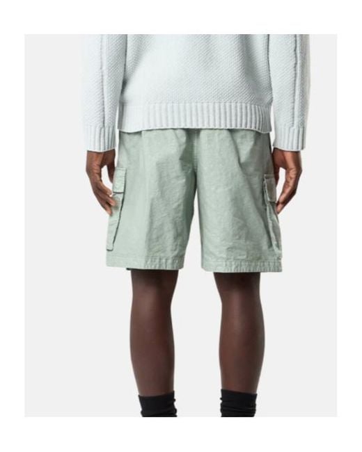 Stone Island Green Logo Patch Cargo Shorts for men