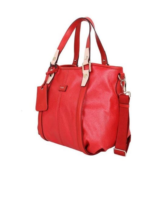 Tod's Red Double Handle And One Shoulder Bag